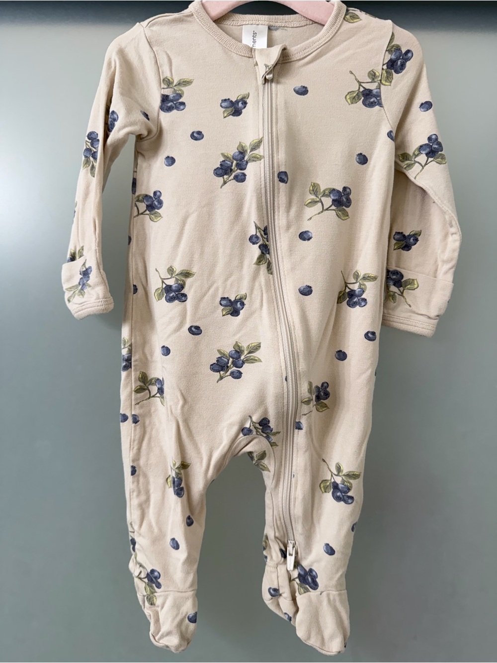 Gerber Baby One-Piece Footed Pajamas with Blue Berry Print